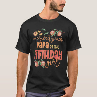 T-shirt Papa Anniversaire Fille une douce Pêche Pêche Anni