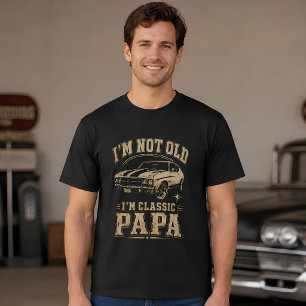 T-shirt Papa Auto Classique Vintage