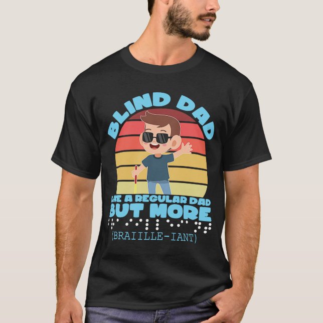 T-shirt Papa Aveugle Soutenez Les Aveugles Clairvoyance Jo (Devant)