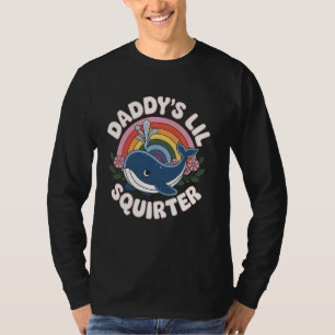 T-shirt Papa Baleine Petit Lanceur Mignon Baleine Arc-en-C