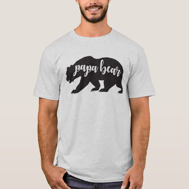 T-shirt Papa Bear 1er Birthday Matching (Devant)