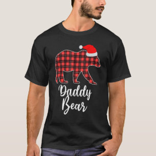 T-shirt Papa Bear Buffalo Red Plaid Pajama de Noël Fami