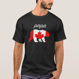 T-shirt Papa Bear Canada Drapeau canadien Racines