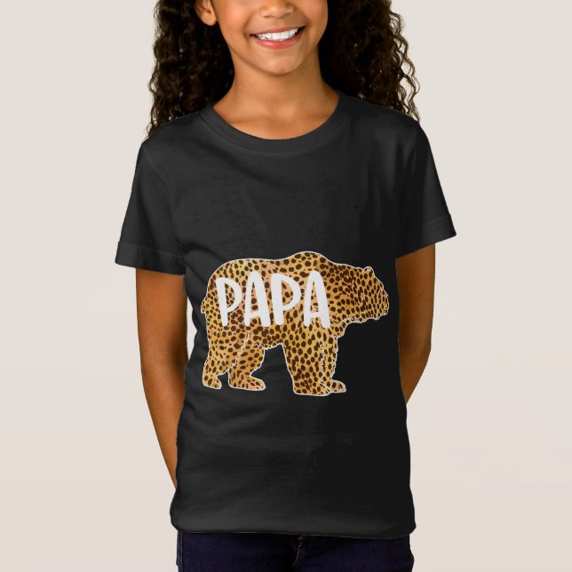 T-Shirt Papa Bear Cheetah Empreinte de léopard Cadeau Papa (Devant)