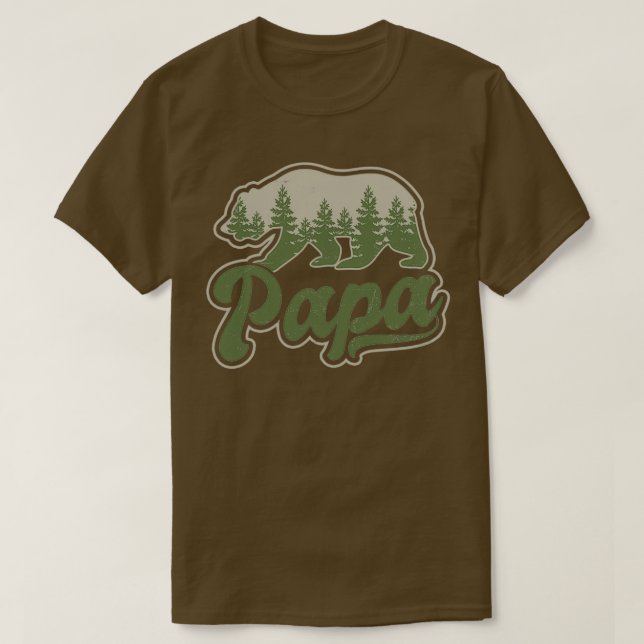 T-shirt Papa Bear Chemise Forêt Bois Cadeau 1 (Design devant)