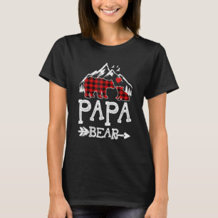 T-shirt Papa Bear Christmas Pajama Red Plaid Buffalo