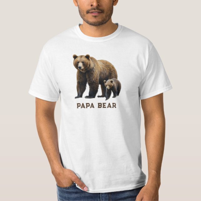 T-shirt *~* PAPA BEAR Cub Fête des pères cadeau AP86 (Devant)
