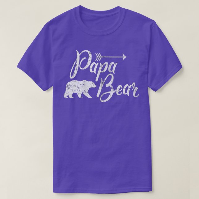 T-shirt Papa Bear Father's Day Zip  (Design devant)
