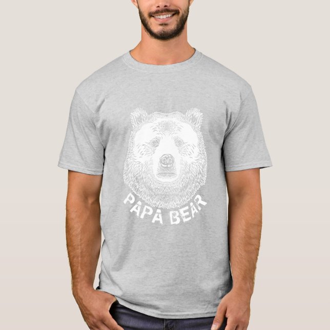 T-shirt Papa Bear, illustration tirée à la main (Devant)