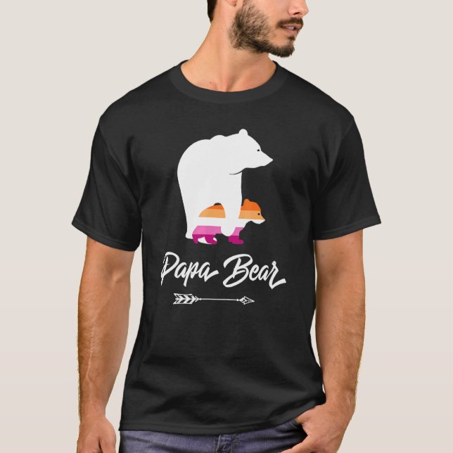 T-shirt Papa Bear Lgbt Droite Ally Lesbian (Devant)