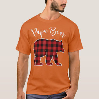 T-shirt Papa Bear Pajama Red Buffalo Xmas Funny Family Chr