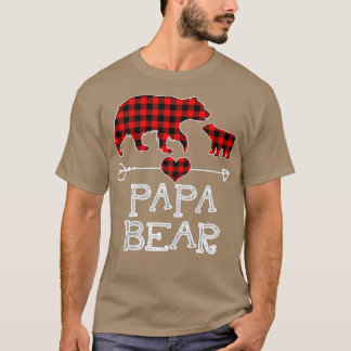 T-shirt Papa Bear, Red Buffalo Plaid Papa Bear Pajama