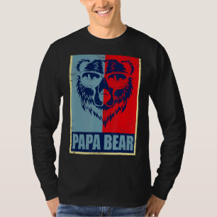 T-shirt Papa Bear Retro Cool Lunettes de soleil Fête des p