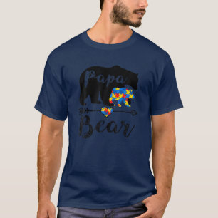 T-shirt Papa Bear Sensibilisation sur l'autisme Puzzle Piè