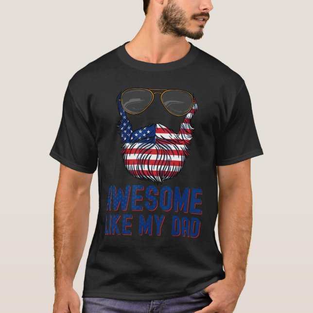 T-shirt Papa Beauté Awesome Comme Mon Père 4 juillet Patri (Devant)