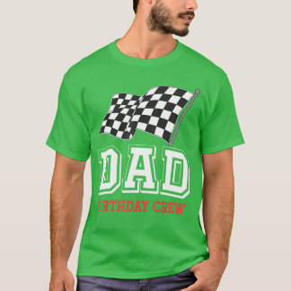 T-shirt Papa Birthday Crew Racing Drapeau Course Anniversa
