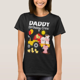 T-shirt Papa Birthday Crew Tractor Barnyard Farm Animaux