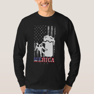 T-shirt Papa Bod Merica Us American Flag Fat Party Boire