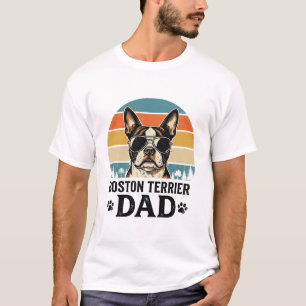 T-shirt Papa Boston Terrier Conception Vintage Amoureux de