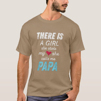 T-shirt Papa Cadeaux de ma petite-fille, Elle m'a volé l'o