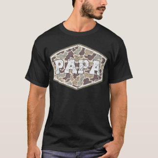 T-shirt Papa Camouflage Papa Papa Bonne Fête des Pères Mei