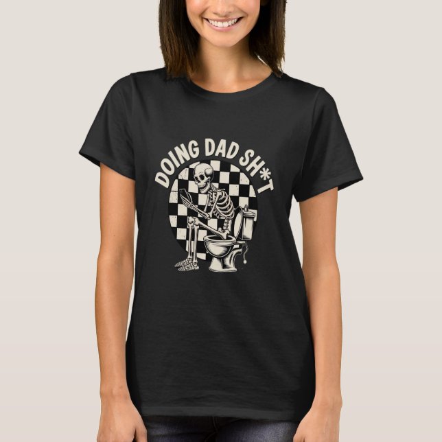 T-shirt Papa Carburant" Skeleton Boire Bière - Drôle père' (Devant)