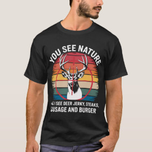 T-shirt Papa chasse vous voyez nature je steaks chasseur c