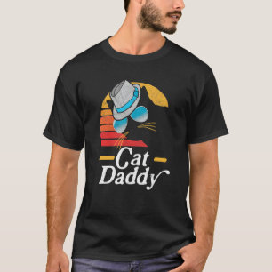 T-shirt Papa Chat Chapeau Fedora de Style Vintage Eighties