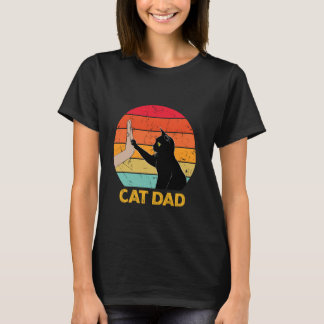 T-shirt Papa Chat Drôle Amateur de Chat Noir Highfive Vint