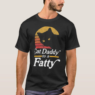 T-shirt Papa Chat d'un Gros ! Drôle Vintage 80s Coucher de