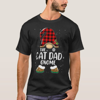T-shirt Papa Chat Gnome Buffalo Carreaux Famille Correspon