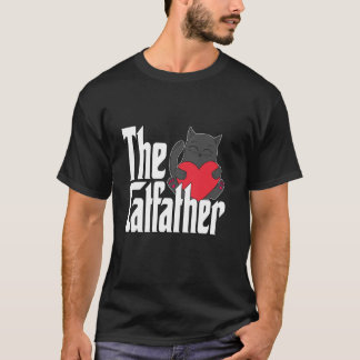T-shirt Papa Chat Le Parrain du Chat Papa Chat Noir Mignon
