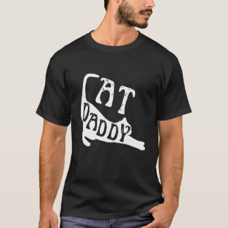 T-shirt Papa Chat Papa Drôle Père Simple Minimaliste Lettr