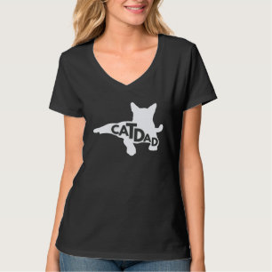 T-shirt Papa Chat Pour Fiers Propriétaires De Chat Confort