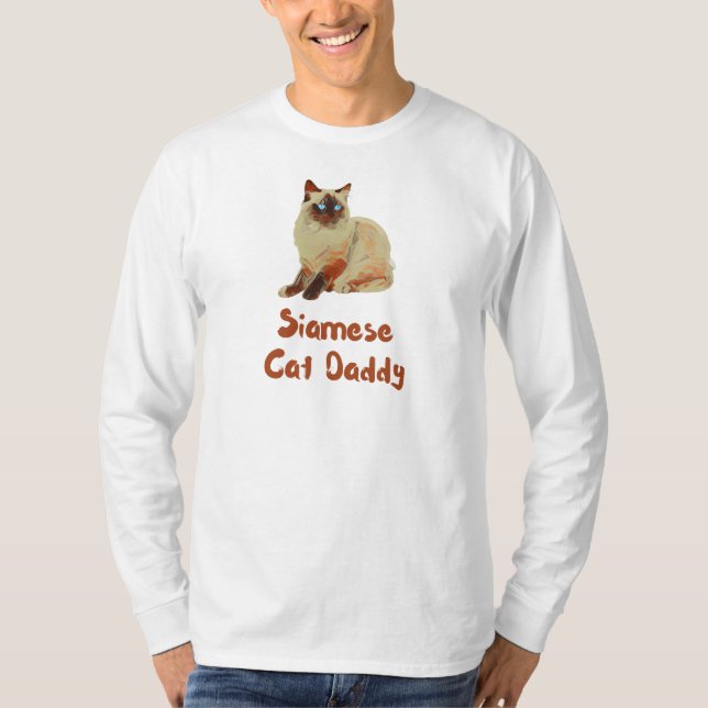 T-shirt Papa Chat Siamese (Devant)