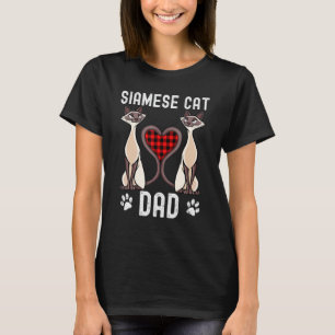 T-shirt Papa Chat Siamois Homme Buffalo Carreaux Coeur Cha