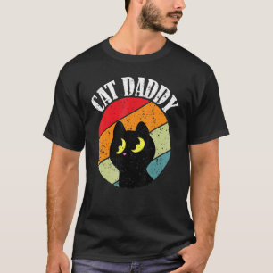 T-shirt Papa Chat, style rétro soleil couchant des années 