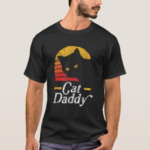 T-shirt Papa Chat Style Vintage Années 80 Chat Rétro Détér