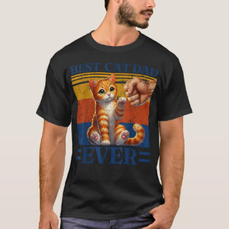 T-shirt Papa Chat Vintage Chat Tabby Papa Chat Orange