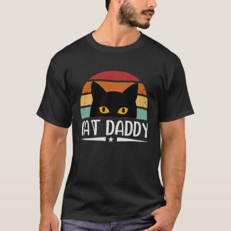 T-shirt Papa Chat Vintage Retro en détresse Style des anné