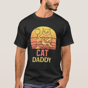 T-shirt Papa Chat Vintage Style Huit ans de Chat Rétro Dét