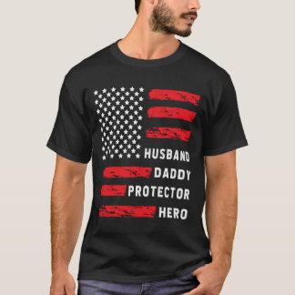 T-shirt Papa Chéri Protecteur Héros Fête des Pères Pour Pa