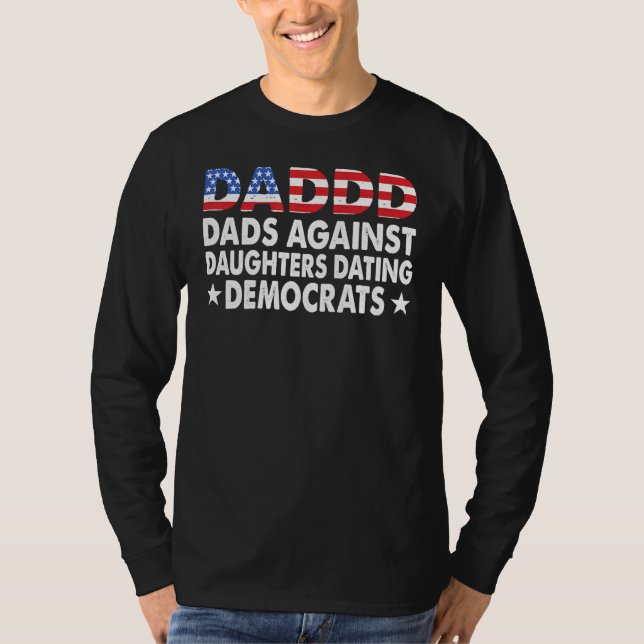 T-shirt Papa contre la fille Rencontre Démocrates Rétro (Devant)