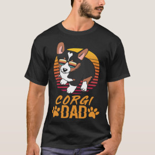 T-shirt Papa Corgi Tricolore Vintage Cool pour la Fête des