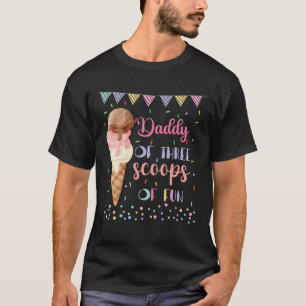T-shirt Papa Crème Glacière Troisième Anniversaire Trois S