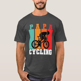 T-shirt Papa Cycling Papa Vélo Cool Lover Vélo