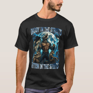 T-shirt Papa dans les rues chaton dans les draps drôle Al