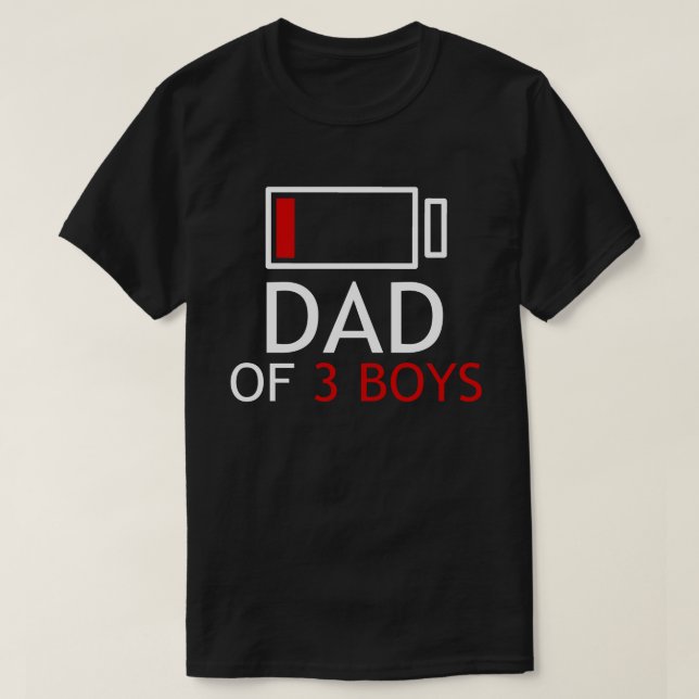 T-shirt Papa De 3 Garçons Fête des pères Cadeau (Design devant)