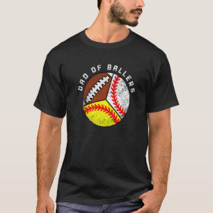 T-shirt Papa De Ballers Baseball Softball Football Da