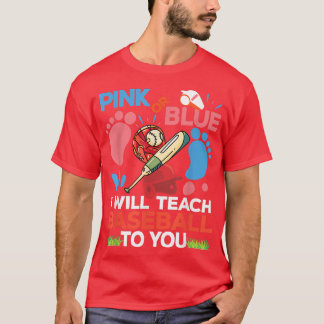 T-shirt Papa De Baseball Devenir Sexe Révéler Baby shower 